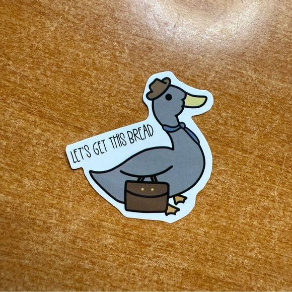 Funny Duck Sticker with Hat and Briefcase - Picture 1 of 1